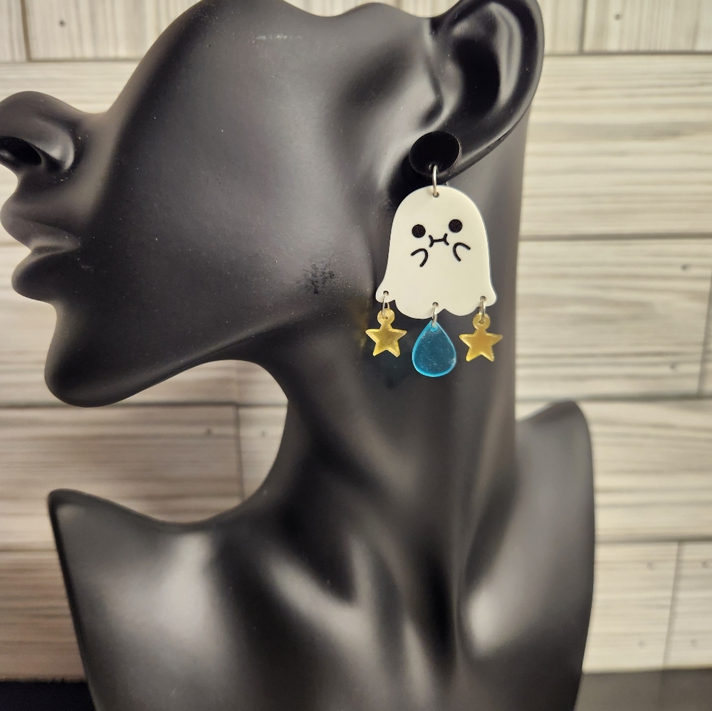 Cute Ghost and Boo Mismatch Novelty Earrings